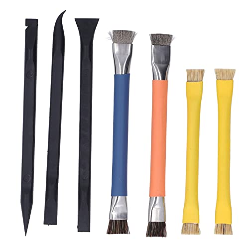 Pry Tool Pinselset | 7 PCs ABS Edelstahl Elektronische Reparaturkit | Doppelkopfgriff - Verbesserter Spudger/Dual -End -Pinsel | Für Telefon/Tablet/PC/Uhr von Reliant Jazzy