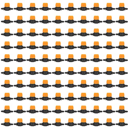 Reliant Jazzy 100Pcs 4/7 Barb Valve | POM Material Irrigation Mini Pipe Valve | Through Type Water Valve for Garden/Greenhouse/Lawn | Misting Tube Valve for Seeding & Cultivation von Reliant Jazzy