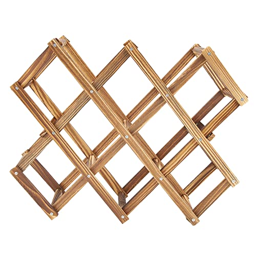 Reliant Jazzy Foldable Wooden Wine Rack Organizer | 10 Bottle Capacity for Kitchen/Dining Room/Wine Cellar | Compact Space - Saving Design | Elegant Accordion Style von Reliant Jazzy