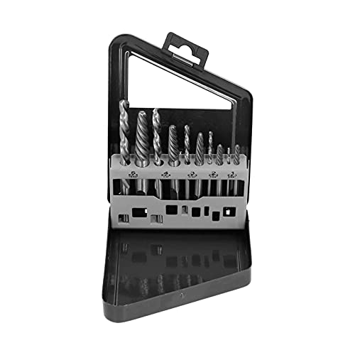 Screw Extractor Drill Bit Set | Left Hand Cobalt British System Bolt Stud Removers | 5 - Piece Set for Damaged Screws/Bolts/Studs | EX - 1 to EX - 5 with Metal Storage Box (Black iron box) von Reliant Jazzy