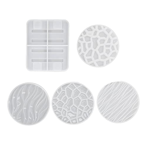 Silicone Form 3D Curvy Design | Reusable DIY Coasters Template | Unique Craft for Home Decor/Presents/Candle Holders | 4 Coaster Forms + 1 Base Form von Reliant Jazzy