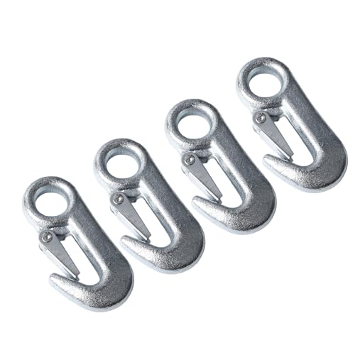 Trailer Snap Hook 90mm | 4Pcs Galvanized Iron Secure Chain Hooks with Latch | Sturdy Tow Hook for Trailers/Marine/Motorcycles | 4X Breaking Force von Reliant Jazzy