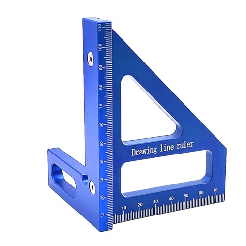 Woodworking Square Protractor | 45 & 90 Degree Miter Angle Measuring Tool | Aluminum Alloy Ruler for Engineer/Carpenter/DIY | Anodized & Thickened Design (Blue) von Reliant Jazzy