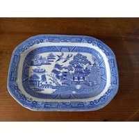 Antike Kleine Copeland Garrett Späten Spode Englisch Blue White Willow Schälchen von RelicVintageUK