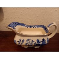 Vintage 30Er Jahre Burleigh Ware Willow Soßenboot von RelicVintageUK