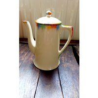 Vintage Grindley Art Deco Regenbogen Chamäleon Kaffeekanne von RelicVintageUK