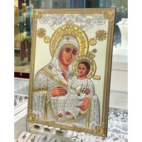 Jungfrau Maria Von Bethlehem Ikone Silber 925 & Gold - 17, 50x12.50 Inch von Religione