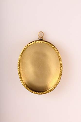 Reliquiare Wand Oval Messing mit Perlrand 10 cm von Reliquiare
