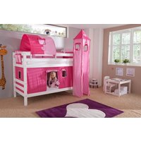 Etagenbett BENI Buche massiv weiß lackiert mit Textilset pink/rosa/herz Etagenbett BENI Buche massiv weiß lackiert mit Textilset pink/rosa/herz von Relita