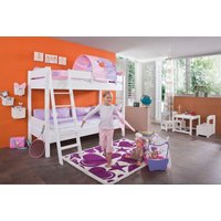 Etagenbett STEFAN Buche massiv weiß lackiert mit Tunnel pruple/rosa Etagenbett STEFAN Buche massiv weiß lackiert mit Tunnel pruple/rosa von Relita