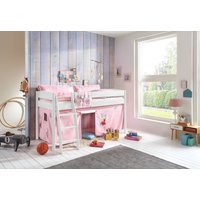 Halbhohes Bett MICHELLE 90 x 200 cm Buche massiv weiß lackiert, mit Textilset Princess Halbhohes Bett MICHELLE 90 x 200 cm Buche massiv weiß lackiert, mit Textilset Princess von Relita