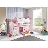 Halbhohes Bett MICHELLE 90x200 cm, Buche massiv weiß, inkl. Textilset (Vorhang, 2 Tunnel) Princess Halbhohes Bett MICHELLE 90x200 cm, Buche massiv weiß, inkl. Textilset (Vorhang, 2 Tunnel) Princess von Relita