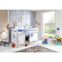 Halbhohes Bett MICHELLE 90x200 cm Buche massiv weiß lackiert, mit Textilset weiß/delfin Halbhohes Bett MICHELLE 90x200 cm Buche massiv weiß lackiert, mit Textilset weiß/delfin von Relita