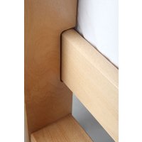 Halbhohes Spielbett ALEX Buche massiv natur lackiert mit Stoffset weiß/delfin von Relita