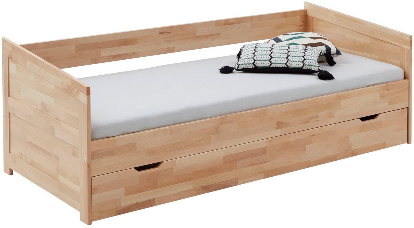 Relita Funktionsbett Funktionsbett Nina, Funktionsbett mit Bettschublade, Buche massiv lackiert von Relita