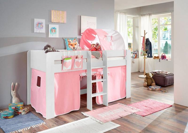 Relita Hochbett Andi mit Rolllattenrost, Textil-Set und Leiter, pflegel. Dekor Oberfläche Relita Hochbett Andi mit Rolllattenrost, Textil-Set und Leiter, pflegel. Dekor Oberfläche von Relita