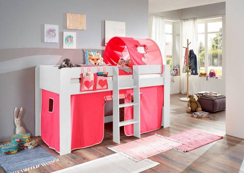 Relita Hochbett Andi mit Rolllattenrost, Textil-Set und Leiter, pflegel. Dekor Oberfläche Relita Hochbett Andi mit Rolllattenrost, Textil-Set und Leiter, pflegel. Dekor Oberfläche von Relita