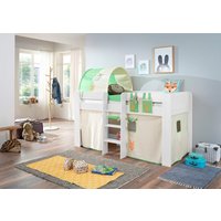 Relita Hochbett "Andi", mit Rolllattenrost, Textil-Set und Leiter, pflegel. Dekor Oberfläche von Relita