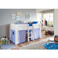 Relita Hochbett "Andi" mit Rolllattenrost und Vorhang, mit Leiter, pflegel. Dekor Oberfläche von Relita