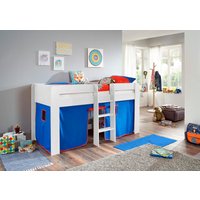 Relita Hochbett "Andi" mit Rolllattenrost und Vorhang, mit Leiter, pflegel. Dekor Oberfläche von Relita