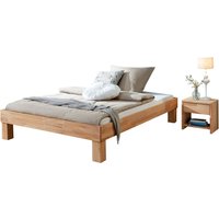 Relita Massivholzbett "Julia" stabverleimte Buche, mit natürlicher Holzstruktur, ohne Kopfteil von Relita