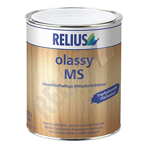 4 x 0,75 L Relius Olassy MS Lösemittelhaltige Mittelschichtlasur halbglänzend innen/außen 3 L (Farbwahl), Farbe:Kastanie von Relius