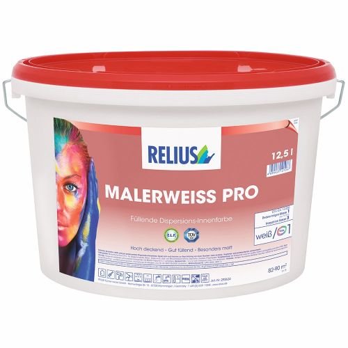 Relius Malerweiß PRO Größe 12,5 LTR, Farbe weiß/Basis 1 von Relius