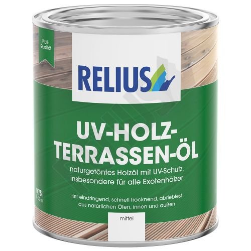 Relius UV-Holz-Terrassen-Öl Größe 0,75 LTR, Farbe dunkel von Relius