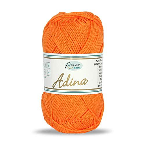 Adina von Rellana 100% Baumwolle Garn Farbe 23 orange 50g von Rellana