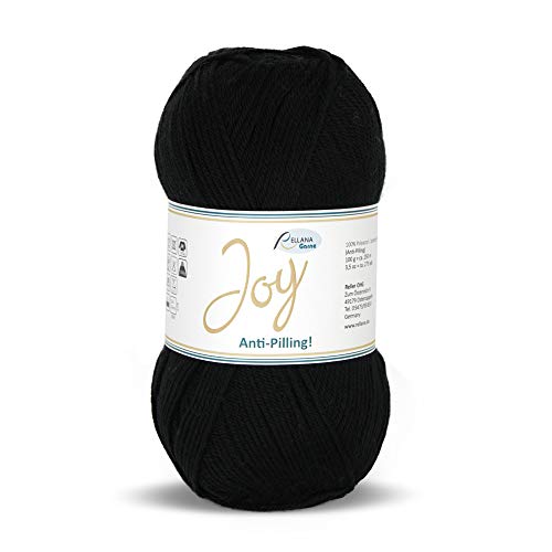 Rellana Joy Anti-Pilling Wolle, 100% Polyacryl, 16 tolle Farben (2 schwarz) von Rellana