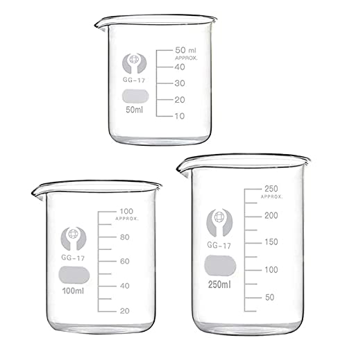 Relland Messbecher-Set - 3-teilig, 50ml, 100ml, 250ml, Klar, Borosilikatglas, Labor, Küche Relland Messbecher-Set - 3-teilig, 50ml, 100ml, 250ml, Klar, Borosilikatglas, Labor, Küche von Relland