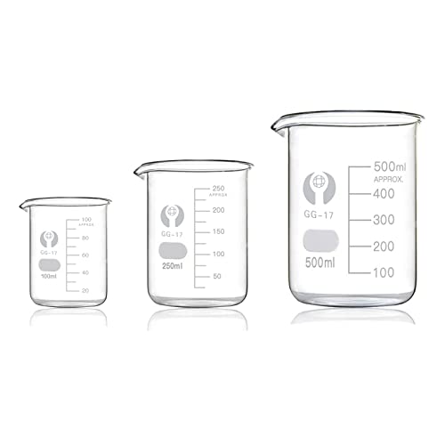 Becherglas 500ml 250ml 100ml Messbecher Borosilikatglas Glasbecher für Labor Becherglas 500ml 250ml 100ml Messbecher Borosilikatglas Glasbecher für Labor von Relland