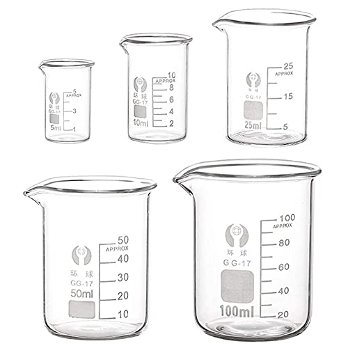 Messbecher Becherglas 100ml 50ml 25ml 10ml 5ml Messbecher Glas Borosilikatglas Becher für Labor Messbecher Becherglas 100ml 50ml 25ml 10ml 5ml Messbecher Glas Borosilikatglas Becher für Labor von Relland