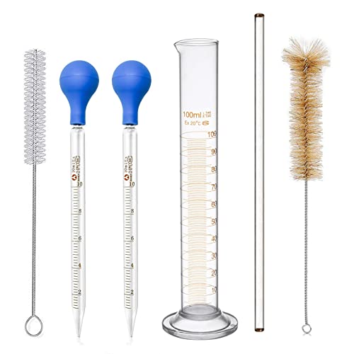 Pipette Glas 10ml Messpipetten und 100ml Messzylinder Glas Measuring Pipette für Labor Lebensmittel Medizin Schule von Relland