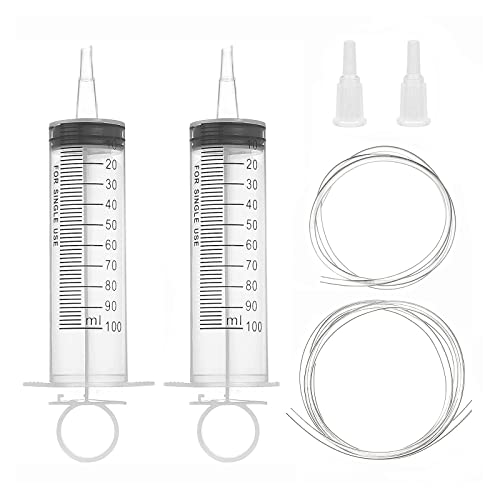 Relland Spritze 100ml mit Schlauch Wiederverwendbare Flüssigkeitsspritze für Labor, Industrie, Haustierfütterung und Pflanzenbewässerung (100ml) von Relland