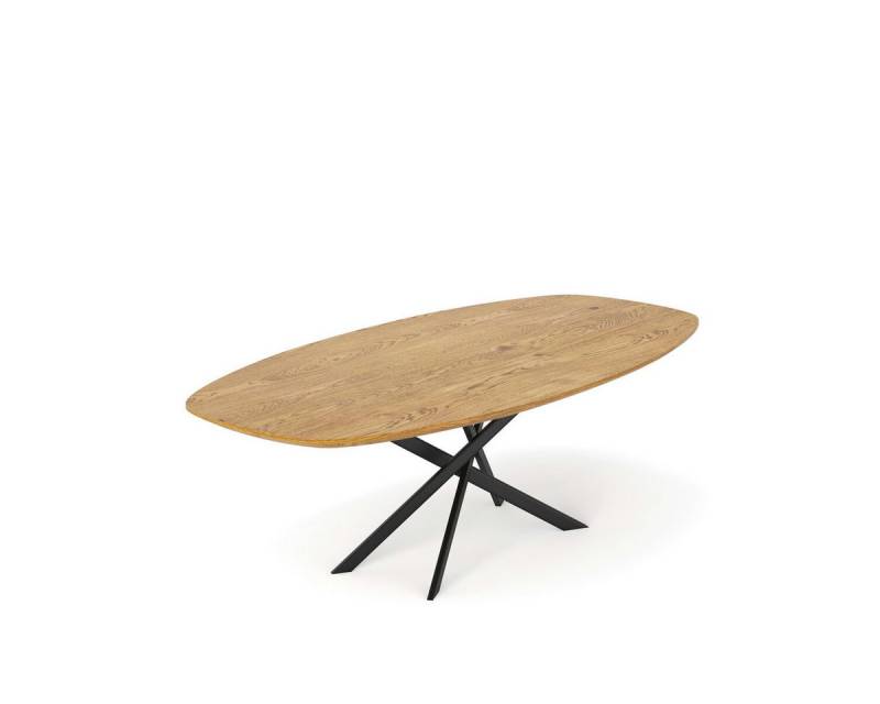 Rellgo Esstisch Eiche oval Anastasia – Massivholz mit Mikado-Gestell, Skandinavisches Design - Mikado-Gestell - Schweizer Kante von Rellgo