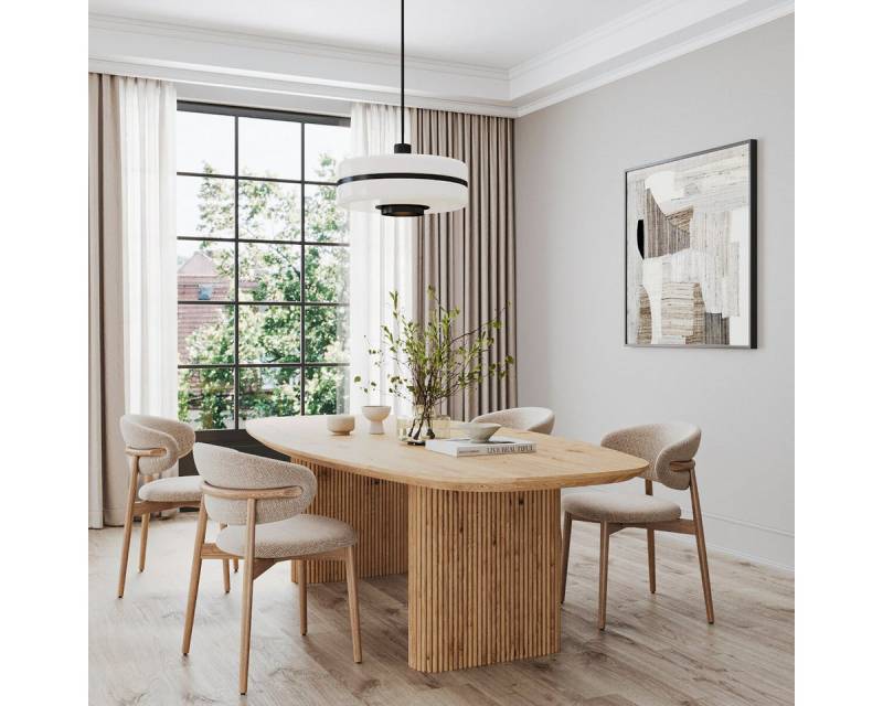 Rellgo Esstisch Alva, vielseitiger Eichenholztisch, massiver Wohnzimmertisch, eleganter Esszimmertisch, 160 x 90 cm von Rellgo
