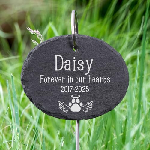 Relosy Gedenkstein für Haustiere, personalisierbar, personalisierbar, Geschenk für Hunde und Katzen, Gedenkstein, Gartenpfahl, Gedenkgeschenk für Haustiere von Relosy