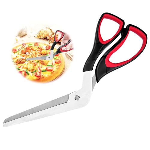 Relota pizzaschere, pizzaschneider groß, schere küche mit Weichem Griff, küchenschere mit Scharfer Edelstahlklinge, multifunktionale pizza schneider in Lebensmittelqualität, Einfache Handhabung von Relota