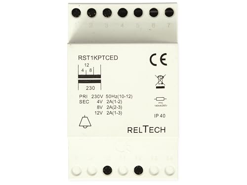 RELTECH Sicherheitstransformator RST1PTCED, 4-8-12V~/2A von Reltech