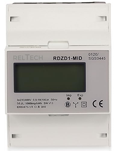 Reltech Drehstromzähler digital RDZD1-MID, 100 A, MID-geeicht, 4 TE von Reltech