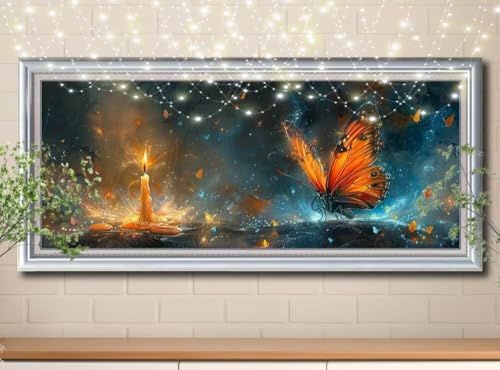 5D Diamond Painting Erwachsene Schmetterling,Kerze,DIY Diamant Painting Bilder Kinder 30x80cm,Crystal Strass Stickerei Diamant Malerei Kit,Diamant Crystal Arts Craft für Geschenk Wand Decor 8Y-11118 5D Diamond Painting Erwachsene Schmetterling,Kerze,DIY Diamant Painting Bilder Kinder 30x80cm,Crystal Strass Stickerei Diamant Malerei Kit,Diamant Crystal Arts Craft für Geschenk Wand Decor 8Y-11118 von Reluehu