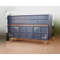 Nathan Squares/Parker Knoll Custom Design Sprayed Sideboard Credenza - Weinstube Farblich Abgestimmt Vintage Retro Mcm Made To Order von RemadeRetroStudio
