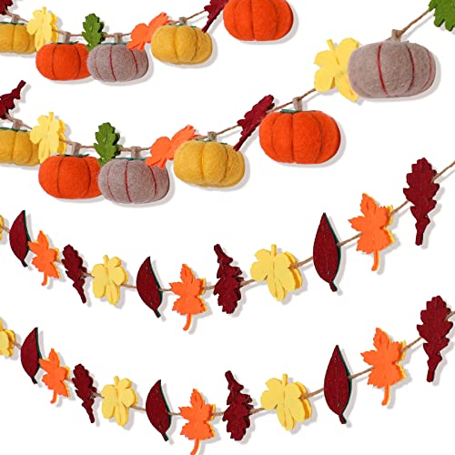 Remagr Filz-Girlande, Kürbis-Girlande, Ahornblätter, Herbst-Filz-Girlande für Kaminsims, Herbst, Halloween, Erntedankfest, Herbst, Innen- und Außenbereich, 2 Stück Remagr Filz-Girlande, Kürbis-Girlande, Ahornblätter, Herbst-Filz-Girlande für Kaminsims, Herbst, Halloween, Erntedankfest, Herbst, Innen- und Außenbereich, 2 Stück von Remagr
