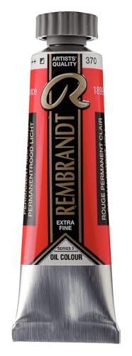 Rembrandt Ölfarbe - Permanentrot hell 370-15 ml Tube - Extrafeine Qualität - Hohe Lichtechtheit - Künstlerqualität - Dreifach gewalzt - Butterige Konsistenz - Made in Netherlands von Rembrandt