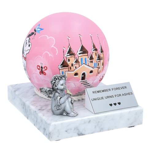 Urne für Mädchen für Asche, schöne Urne für eine kleine Prinzessin, Kinderurne (künstlerisches Rosa) von Remember Forever