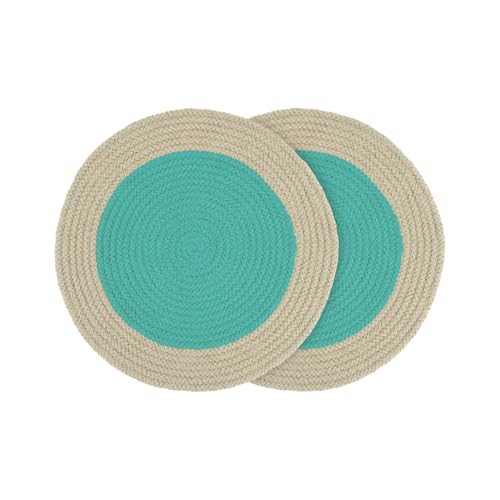 REMEMBER Baumwoll-Tischsets "Mint", 2er-Set - H 0,5 cm, Ø 38 cm - Buntes Baumwoll-Tischsets REMEMBER Baumwoll-Tischsets "Mint", 2er-Set - H 0,5 cm, Ø 38 cm - Buntes Baumwoll-Tischsets von Remember