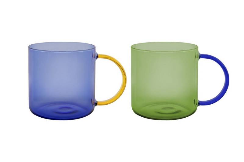 Remember Becher Glasbecher FRED 2er-Set green-blue, Glas, Remember Glasbecher FRED 2er-Set - green-blue von Remember