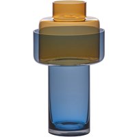 Remember - Glasvase Aura, Ø 17 x H 31 cm, blau / amber von Remember