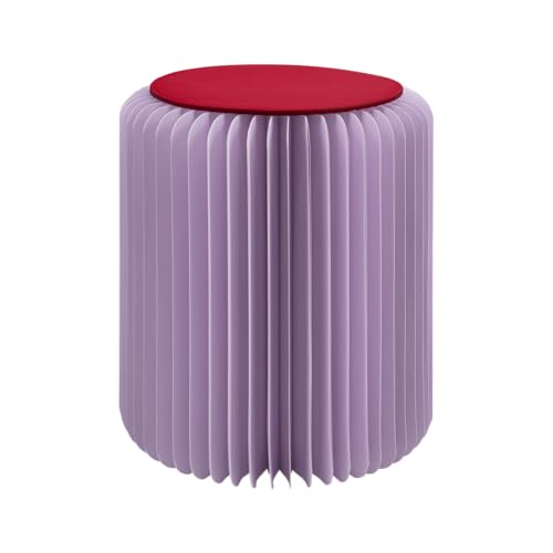Remember Papierhocker Papillon Lilac - klappbarer Sitzhocker - belastbar bis 100 kg - 42 cm hoch ø 36 cm von Remember